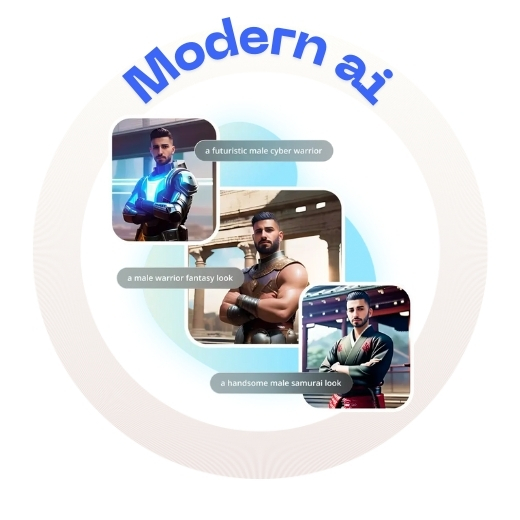 AI-generated artistic portrait variations